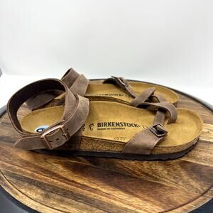 Birkenstock Sandals Women's 8 (39) Yara Brown Oiled Leather NWOT